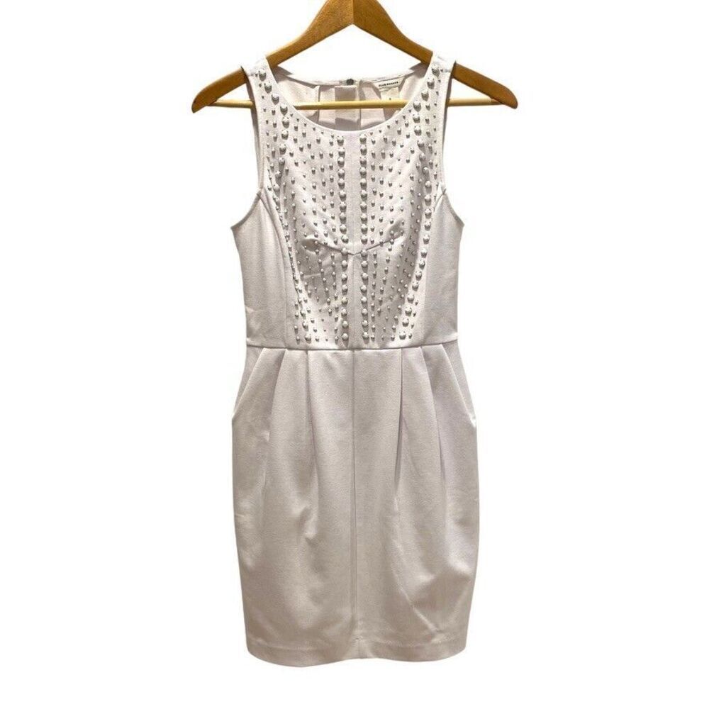 Club Monaco White Lyndsey Sleeveless A-Line Embellished Dress Women's 0